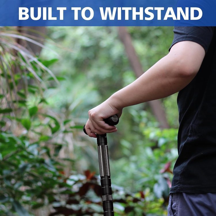 aiGear Tactical Stick Hiking Walking Staff - Trekking Poles Outdoor Tactical Staff Adjustable Hiking Stick for Survival Camping Hiking - Image 2
